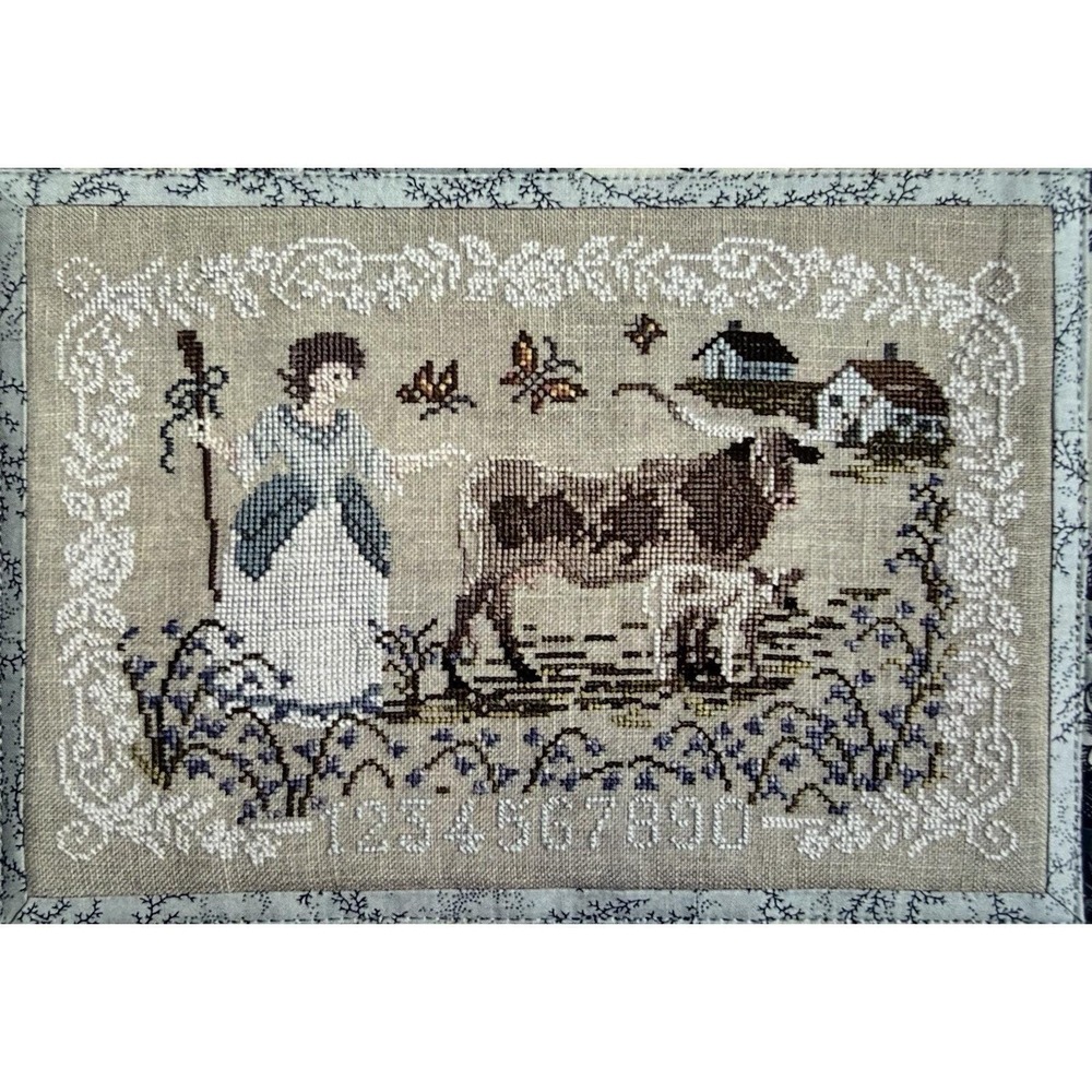 Bessie in the Bluebells Cross Stitch Pattern By Dirtie Annie's Southern Style